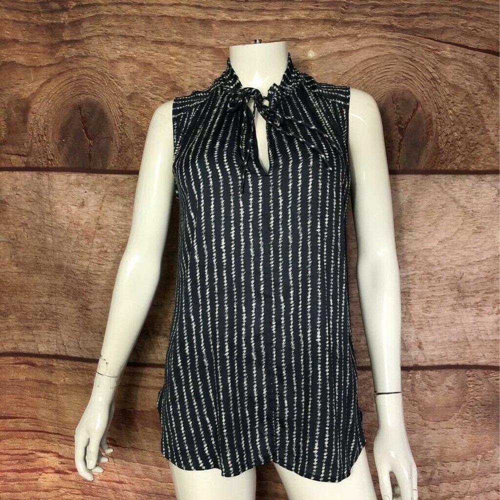 LOFT Casual Shirt Blue White Stripes Small